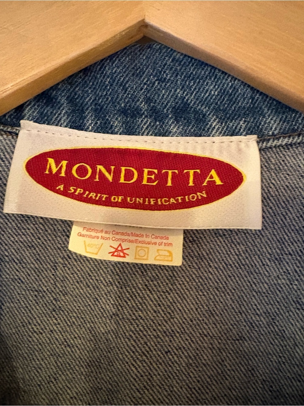 Vintage Mondetta Denim Trucker Jacket Medium Wash Jean Jacket, Sz L. - Picture 6 of 11
